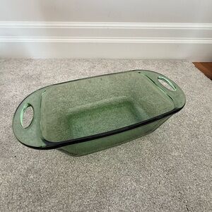 Green Glass Baking Dish
